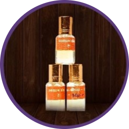 Bottles of sandalwood oil