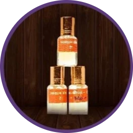 Bottles of sandalwood oil