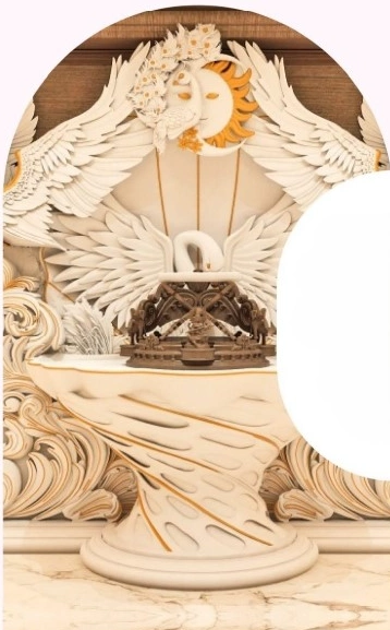 Decorative sculpture with intricate design